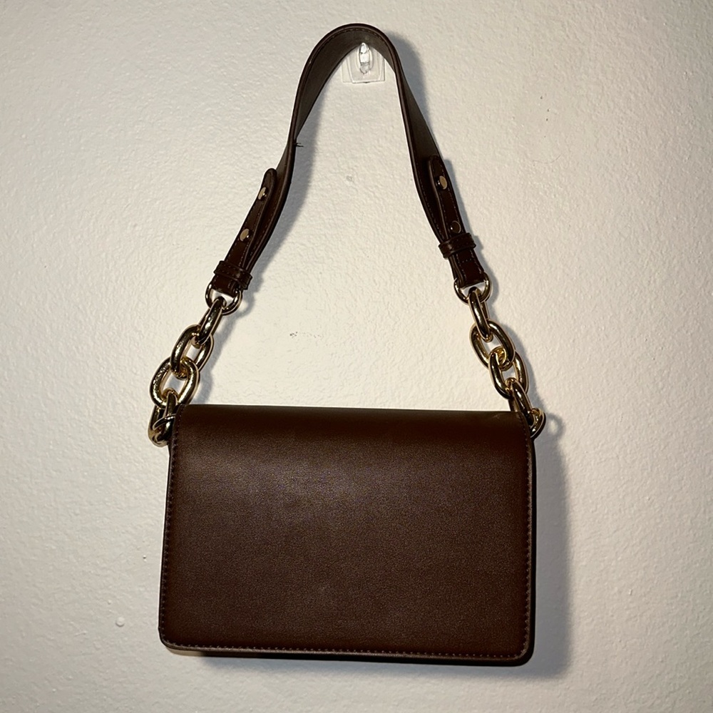 Gold strap rectangle purse